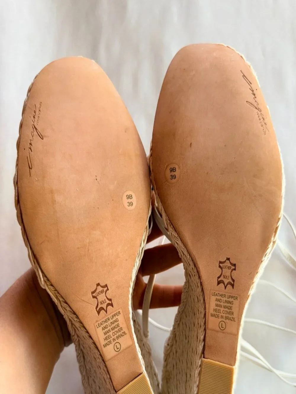 Imagine Vince Camuto White Leather Wedge Sandals | Size 9 | Lace-Up Ankle Tie |